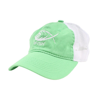 iFish Unstructured Mesh-Back Trucker Logo Hat