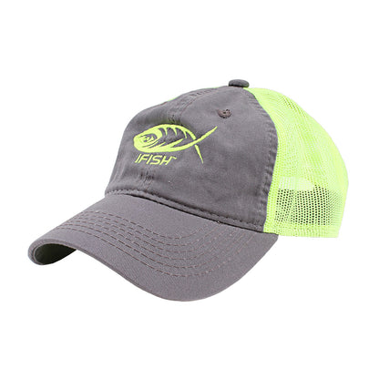 iFish Unstructured Mesh-Back Trucker Logo Hat