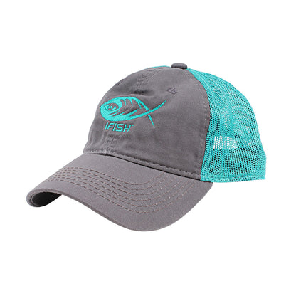 iFish Unstructured Mesh-Back Trucker Logo Hat